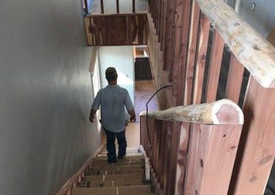 Stairway with Wood handrail