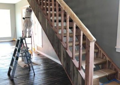 Stairway with Wood Handrail