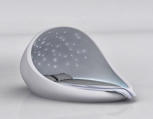 space cosmos shape bed with light starts inside