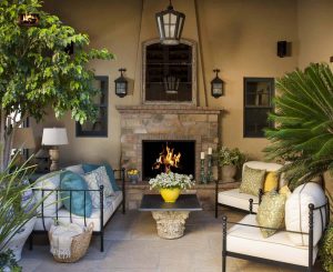 rustic outdoor fireplace 