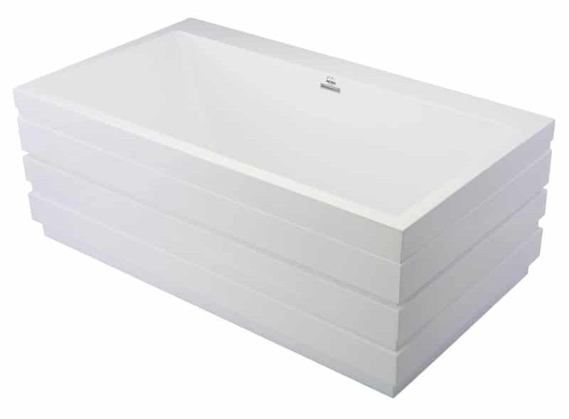 MAN6436HTO-WHI Manhattan 64" x 36" Freestanding Soaking Solid Surface Bathtub