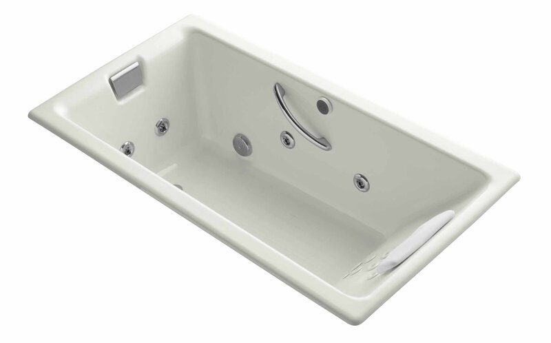 K-856-M-NY Tea-For-Two 66" x 36" Drop-in Whirlpool with Custom Pump Location