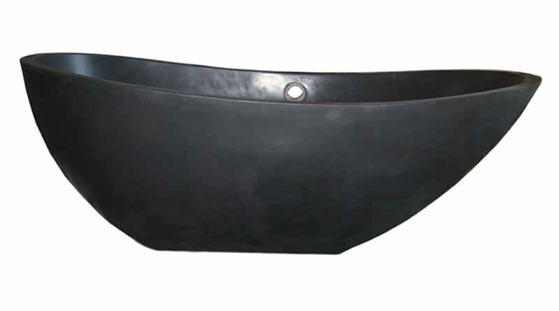 T-ZEN-72 Black Lava 72" x 38" Clawfoot Soaking Bathtub