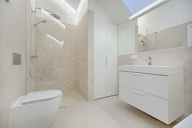 doorless shower modern bathroom