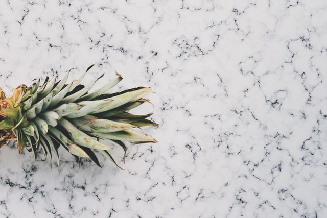 pineapple on quartz counter