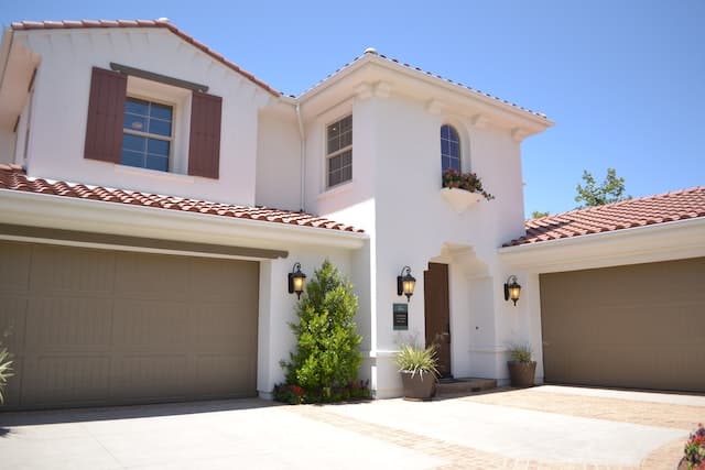 home exterior romantic home garage door modern color scheme